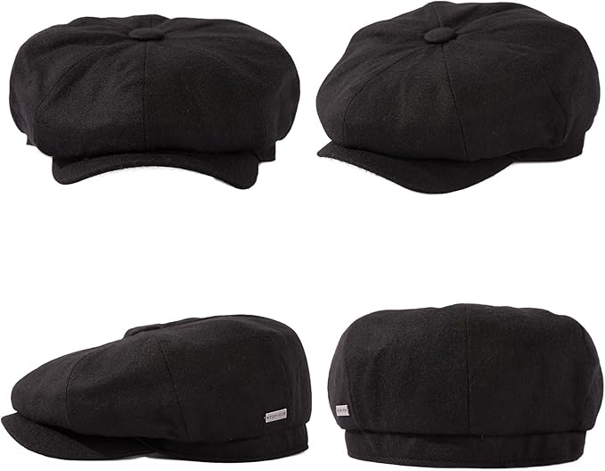 TOP-EX L/XL/XXL Wool Tweed Newsboy Cap for Men Paperboy Warm Winter Hat Vintage Flat Ivy Cabbie Gatsby Cap