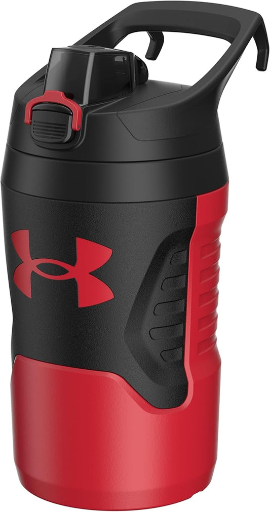 Under Armour 32 oz Insulated Water Bottles - Sports Water Jug with Fence Hook, Leak Resistant for Baseball, Football & More, 32 oz Insulated, Red/Black