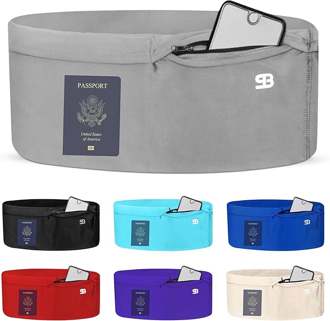 StashBandz Running Belt for Women & Men – No-Bounce Fanny Pack with 4 Secure Pockets & Zipper for Phone, Money & Essentials – Flip Belt Style Design for Running, Travel & Everyday Use