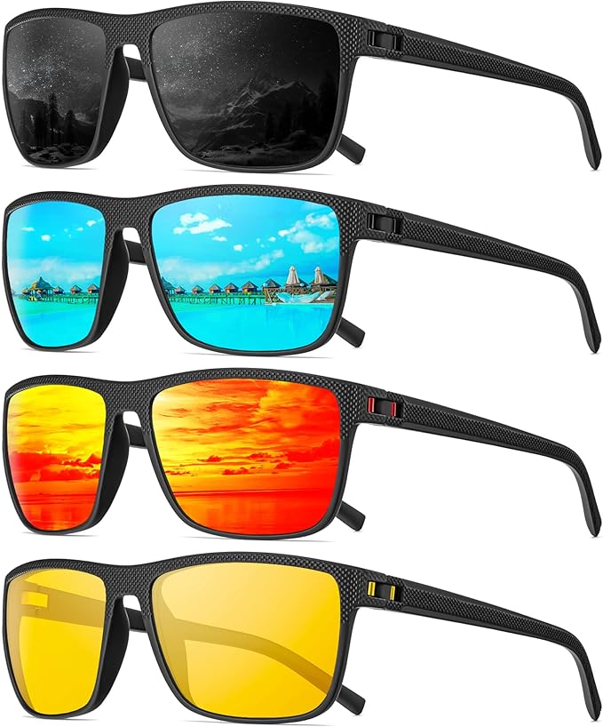 Polarized Sunglasses Men, Mens Sunglasses Polarized UV protection Lightweight Sun Glasses for Driving Fishing Golf