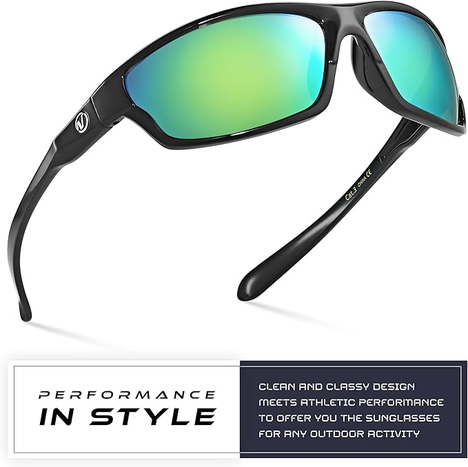 Nitrogen Polarized Wrap Around Sport Sunglasses for Men Women UV400 Driving Fishing Running Sun Glasses