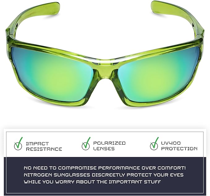 Nitrogen Polarized Wrap Around Sport Sunglasses for Men Women UV400 Driving Fishing Running Sun Glasses