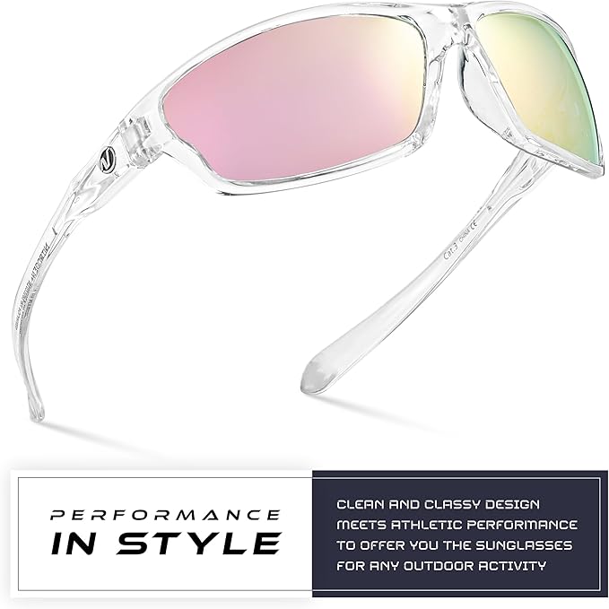 Nitrogen Polarized Wrap Around Sport Sunglasses for Men Women UV400 Driving Fishing Running Sun Glasses