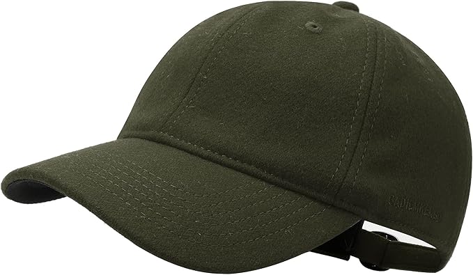 GADIEMKENSD Unstructured Wool Baseball Caps Winter Warm Hat Adjustable