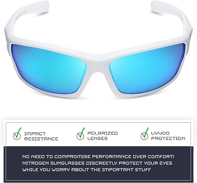 Nitrogen Polarized Wrap Around Sport Sunglasses for Men Women UV400 Driving Fishing Running Sun Glasses