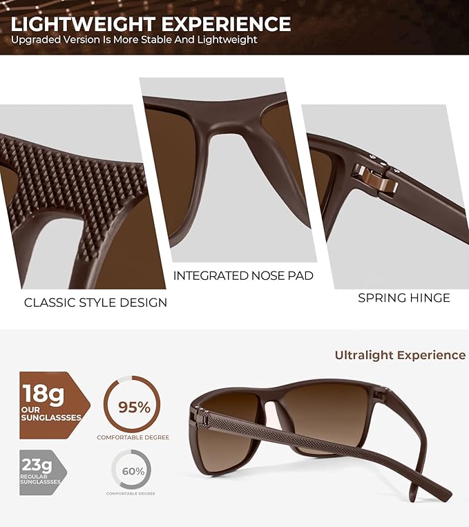 KALIYADI Mens Sun-Glasses Polarized Sunglasses-Men: Classic Sunglasses with Ultraviolet Protection for Driving Fishing Golf