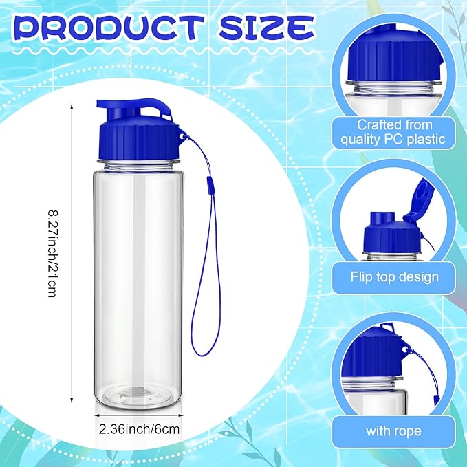 Mifoci 20 Pieces Water Bottle Bulk 17 oz Plastic Water Bottles Bulk Gym Sports Adults Reusable Large Bottles with Leak Proof Flip Top for Party Outdoor(Regular Style,Pastel Colors)