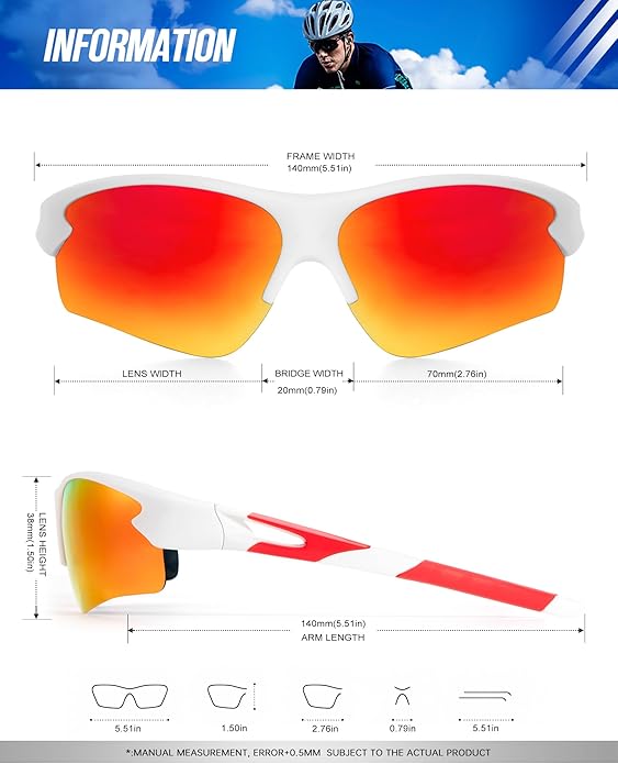 KALIYADI Sports Sunglasses for Men, Polarized Sun Glasses for Men Women Youth Baseball Softball with UV Protection