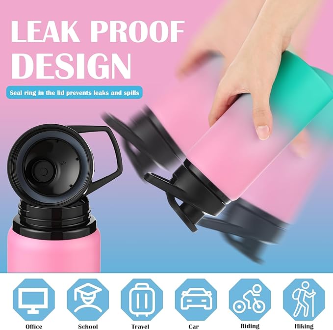 Mimorou 16 Pack Aluminum Water Bottles with Snap Lid Aluminum Reusable Sports Lightweight Leak Proof Water Bottles Bulk for Gym Hiking Cycling Sports Outdoor(20 oz)