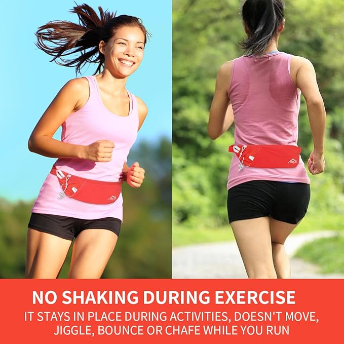 INOXTO Slim Running Belt Fanny Pack for Women and Men Sports Waist Bag Pack with 300ml Water Bottle for Running Walking Cycling Hiking Reflective Running Pouch Belt for All Phones (Black) (Orange)