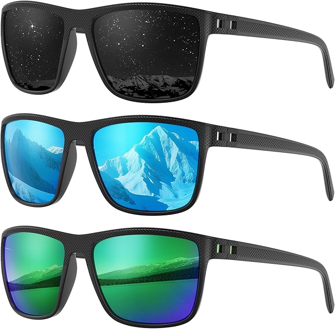 Fanshen Polarized Sports Sunglasses for Men, UV Protection Lightweight Sun Glasses for Driving Fishing Golf Cycling