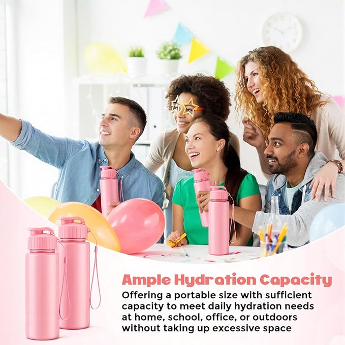 Mifoci 20 Pieces Water Bottle Bulk 17 oz Plastic Water Bottles Bulk Gym Sports Adults Reusable Large Bottles with Leak Proof Flip Top for Party Outdoor(Regular Style,Solid Pink)