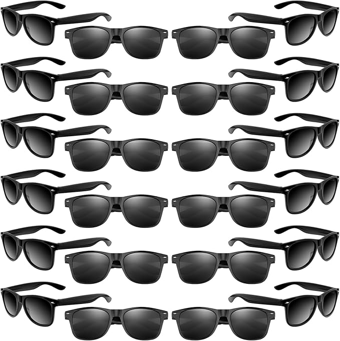 ASTARON Black Sunglasses Bulk, 6/12/24/48 Pack Sunglasses Party Favors for Summer Beach Pool Birthday Wedding Party Supplies
