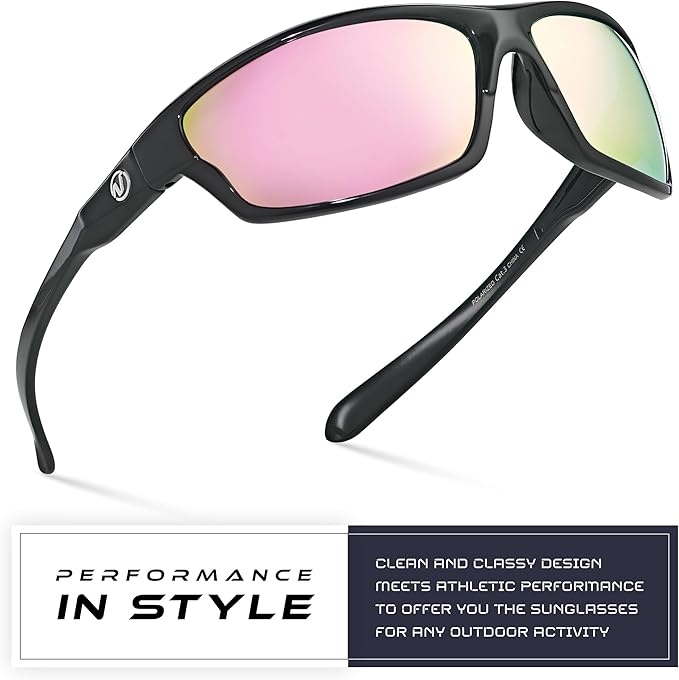 Nitrogen Polarized Wrap Around Sport Sunglasses for Men Women UV400 Driving Fishing Running Sun Glasses