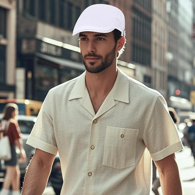 WETOO Men's Flat Cap Gatsby Newsboy Lvy Irish Hats Driving Cabbie Hunting Cap