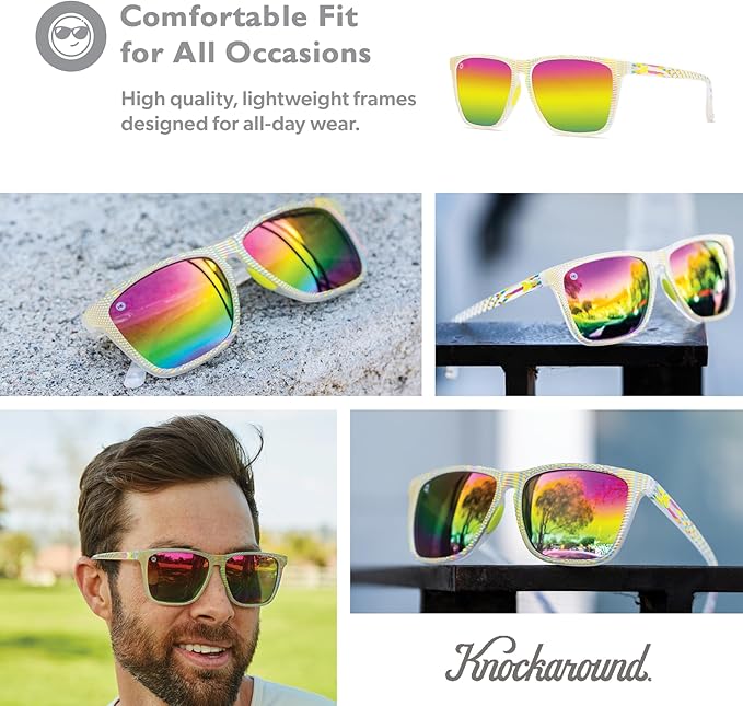 Knockaround Fast Lanes and Fast Lanes Sport Polarized Lightweight Sunglasses for Men & Women - UV400 Protection - Running