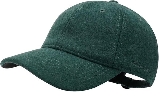 GADIEMKENSD Unstructured Wool Baseball Caps Winter Warm Hat Adjustable