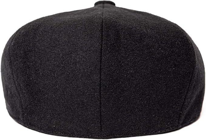 Men Wool Blend 8 Panel Newsboy Cap Tweed Cabbie Hat Snap Brim