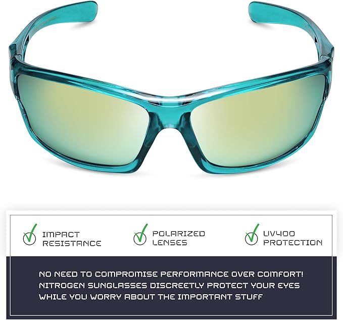 Nitrogen Polarized Wrap Around Sport Sunglasses for Men Women UV400 Driving Fishing Running Sun Glasses