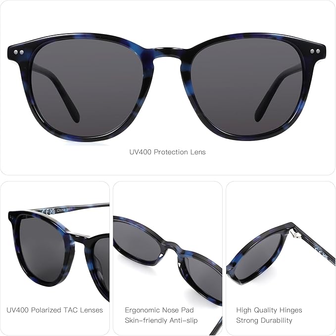 ZENOTTIC Round Polarized Sunglasses Women: UV400 Protection Classic Retro Circle Shades for Driving Fishing Golf Fashion