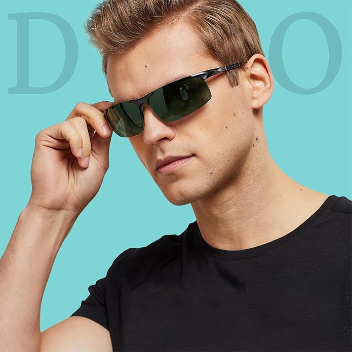 DUCO Mens Sunglasses Polarized Sports Fishing Running Driving Carbon Fiber Sunglasses for Men UV400 Protection DC8277