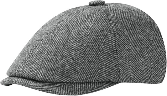 KUJUHA Wool Men's Newsboy Caps Flat Irish Cabbie Ivy Gatsby Newsboy Driving Hat Hunting Cap Winter Hat