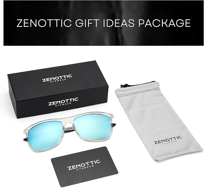 ZENOTTIC Square Polarized Sunglasses for Men Ultralight Carbon Fiber Sun Glasses Driving Fishing Golf Sports UV400 Protection