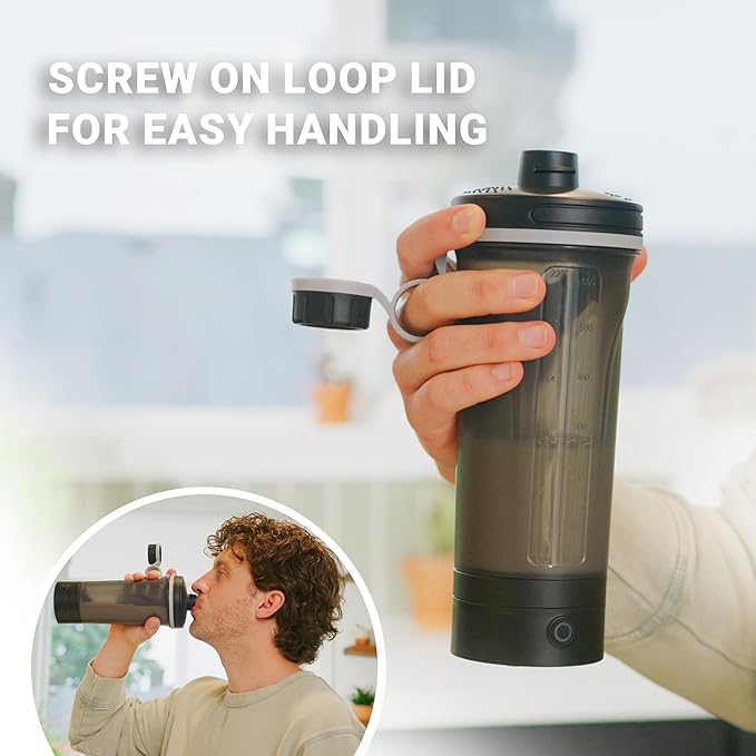 Electric Shaker Bottle, Portable Blender Protein Shaker, USB Rechargeable MixMate Blender For Protein Shakes Pre Workout Greens Coffee Pancake Mix Cocktail Cocktails (Moonlight Blue)