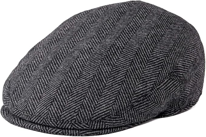 Men's Wool Tweed Newsboy Ivy Cap Gatsby Golf Flat Hat