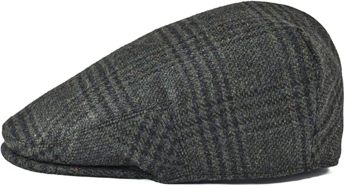 Men's Wool Tweed Newsboy Ivy Cap Gatsby Golf Flat Hat