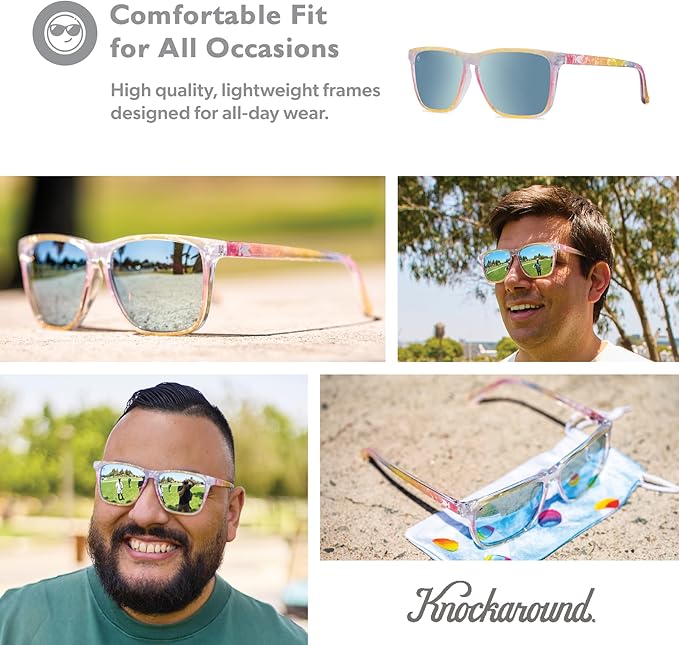 Knockaround Fast Lanes and Fast Lanes Sport Polarized Lightweight Sunglasses for Men & Women - UV400 Protection - Running