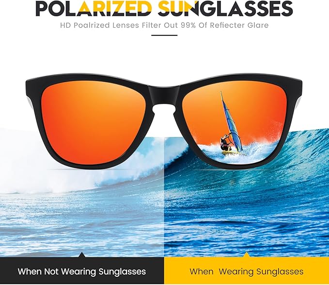 Sunglasses Womens Polarized Sunglasses for Mens Womens Retro Mirror Lens for Driving Fishing UV400 Protection