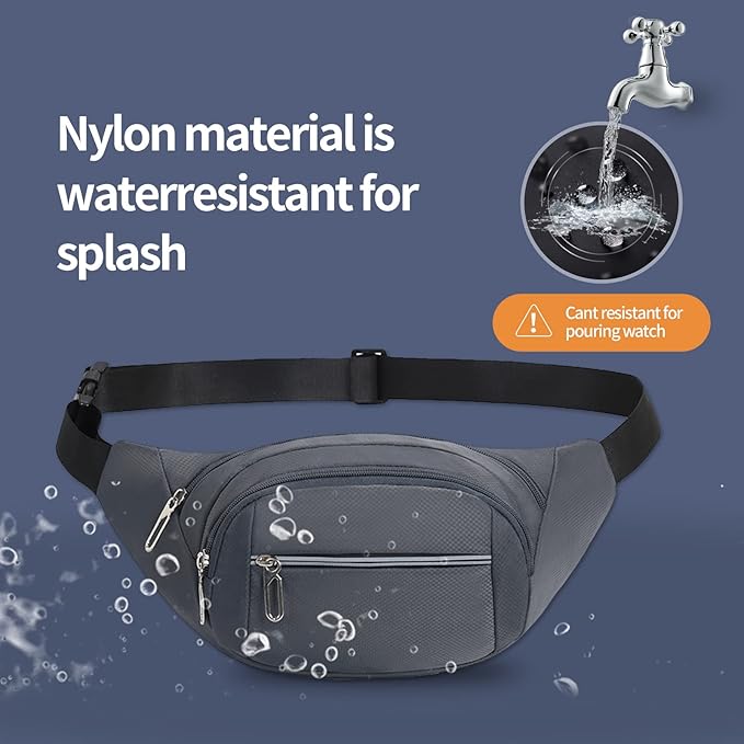 DAITET Crossbody Fanny Pack for Men&Women,Large Waist Bag & Hip Bum Bag with Adjustable Strap for Outdoors Workout Traveling Casual Running Hiking Cycling