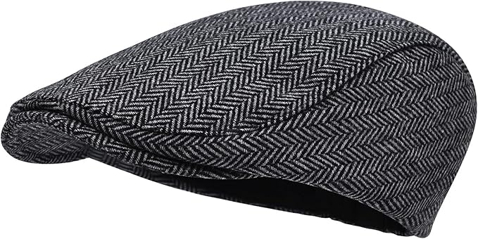 STARANCE Men's Flat Cap Wool Tweed Driving Irish Newsboy Hat