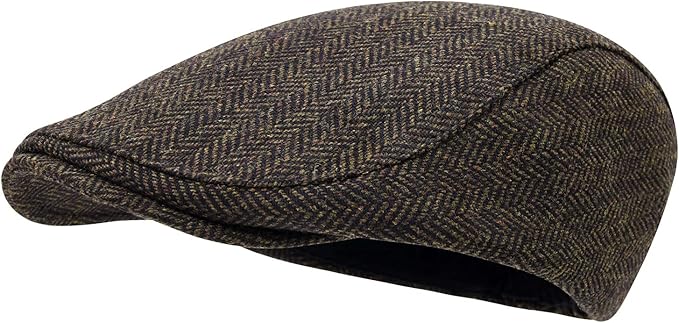 STARANCE Men's Flat Cap Wool Tweed Driving Irish Newsboy Hat