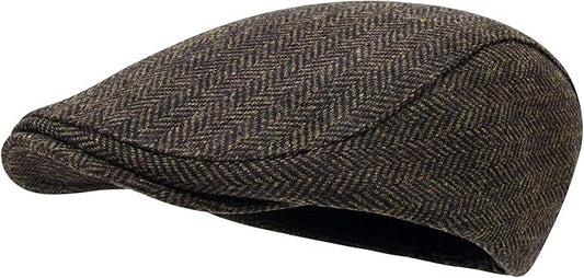 STARANCE Men's Flat Cap Wool Tweed Driving Irish Newsboy Hat