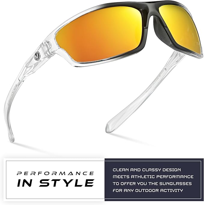 Nitrogen Polarized Wrap Around Sport Sunglasses for Men Women UV400 Driving Fishing Running Sun Glasses