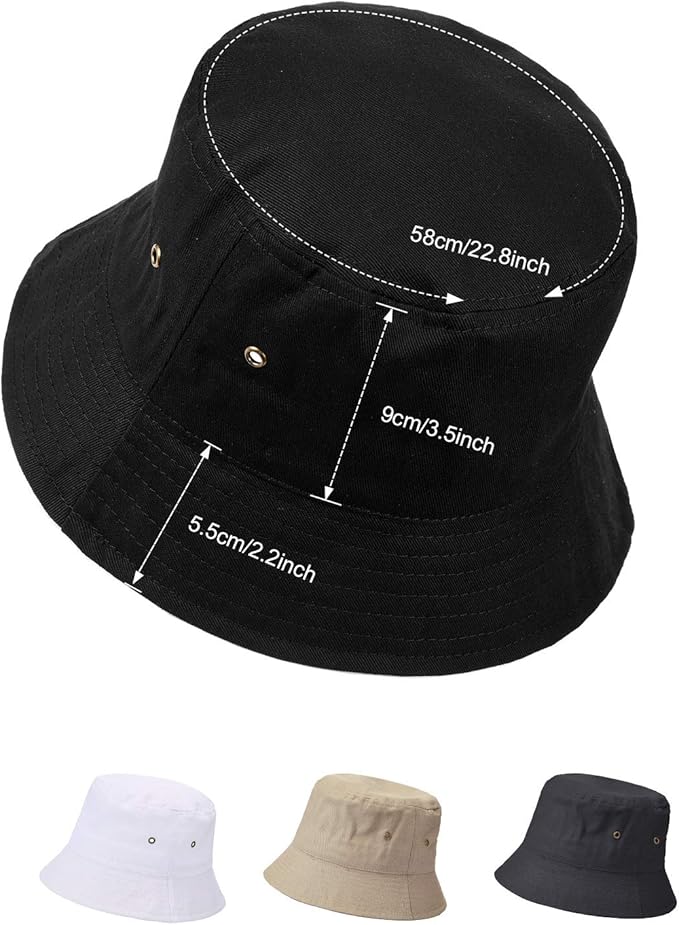 4 Pieces Bucket Hat Sun Packable Travel Beach Fishing Hat for Men Women