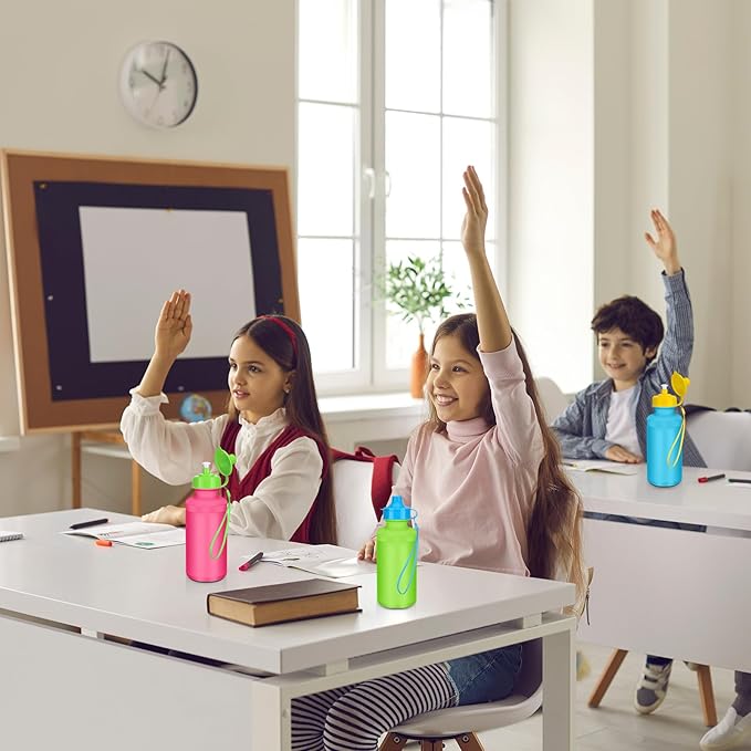 72 Pcs Reusable Water Bottles Bulk 20 oz Squeeze Plastic Sports Water Bottles with Nylon Strap Leak Proof Blank DIY Cups for Travel Hiking Cycling Sport Event Team Gifts