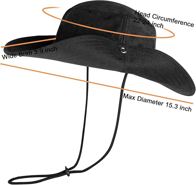 ZOORON Bucket Hat Wide Brim Boonie Hats Safari Hat for Hiking Fishing Outdoor