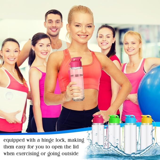 Mifoci 20 Pieces Water Bottle Bulk 17 oz Plastic Water Bottles Bulk Gym Sports Adults Reusable Large Bottles with Leak Proof Flip Top for Party Outdoor (Regular Style,Colorful)