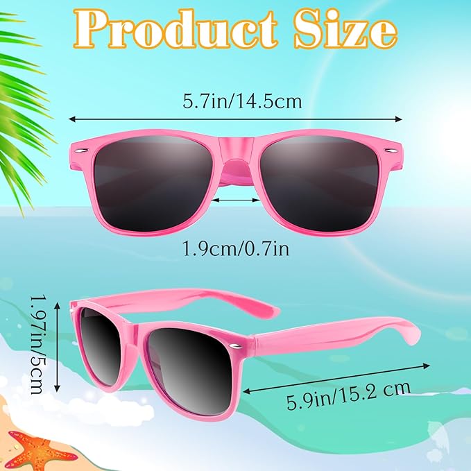 ASTARON Black Sunglasses Bulk, 6/12/24/48 Pack Sunglasses Party Favors for Summer Beach Pool Birthday Wedding Party Supplies