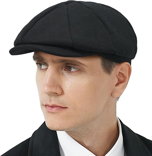 KUJUHA Wool Newsboy Cap for Men Flat Irish Cabbie Ivy Gatsby Newsboy Driving Hat Hunting Cap