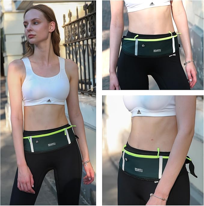 Running Belt Waist Fanny Pack: Slim Phone Holder Workout Pouch for Walking JoggingDark Green