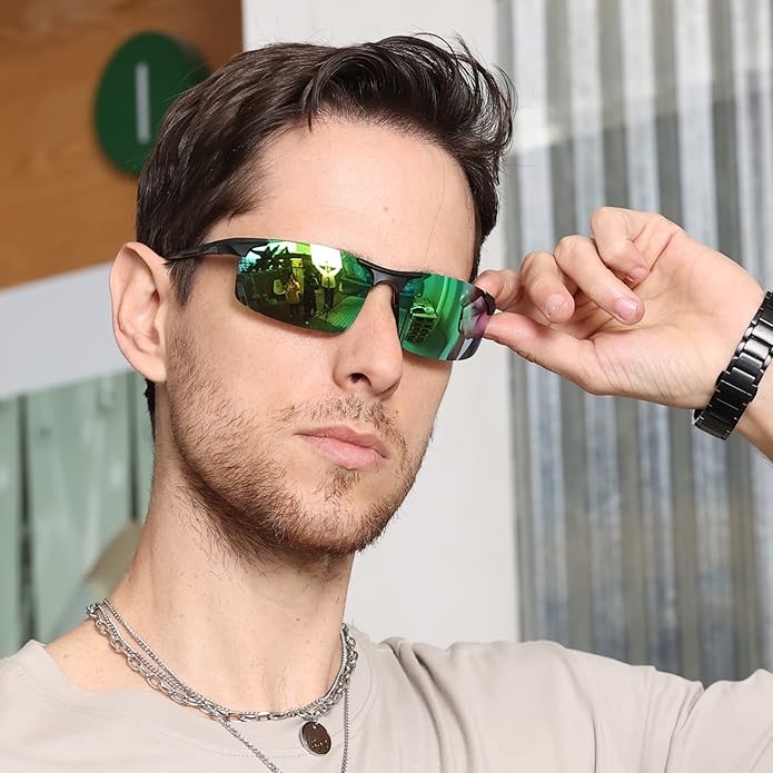 DUCO Mens Sunglasses Polarized Sports Fishing Running Driving Carbon Fiber Sunglasses for Men UV400 Protection DC8277