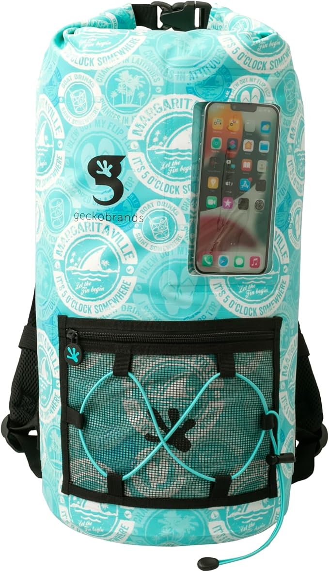 geckobrands Hydroner 20L Waterproof Dry Bag Backpack – Lightweight Roll-Top Bag with Clear Phone Pouch for Outdoor Activities