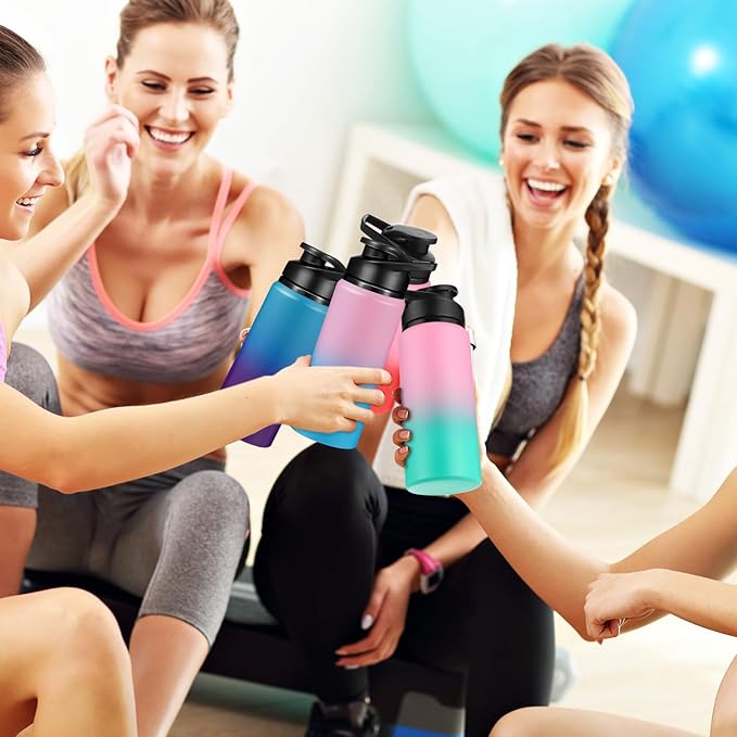 Mimorou 16 Pack Aluminum Water Bottles with Snap Lid Aluminum Reusable Sports Lightweight Leak Proof Water Bottles Bulk for Gym Hiking Cycling Sports Outdoor(20 oz)