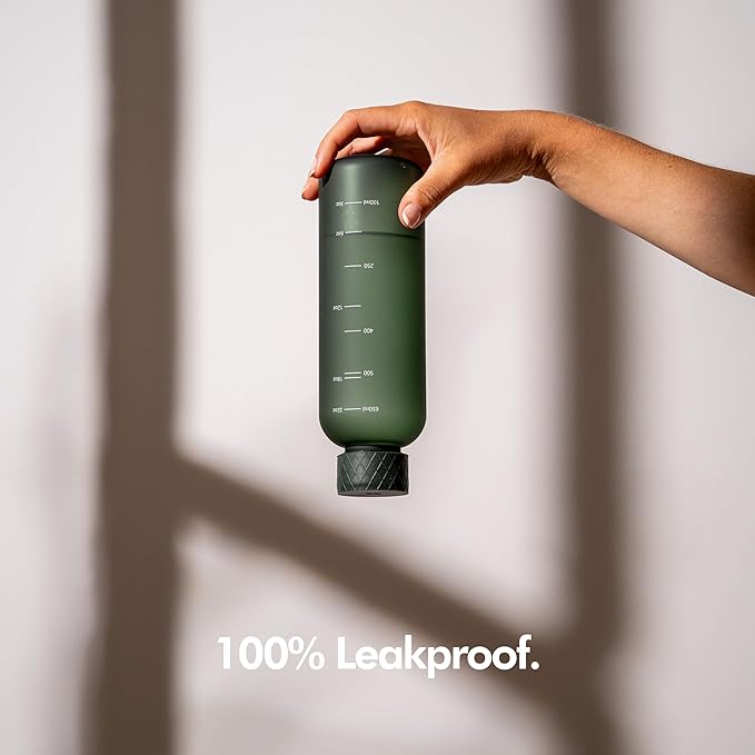 KIVY Tritan Water Bottle 2nd Generation (Black Clear, 22oz)