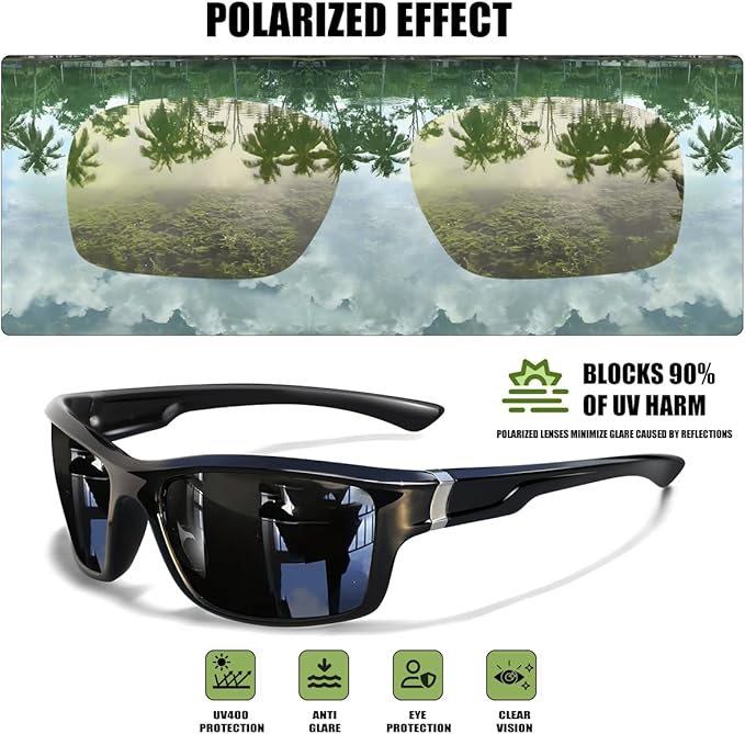 Polarized Sunglasses for Men Women Sports Goggles Lightweight Frame Cycling Running Fishing Driving UV400 Protection
