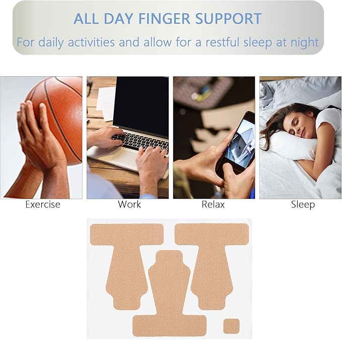 10 Sheet Thumb Support Tape for Arthritis & Tendonitis Pain Relief - Elastic Self-Adhesive Blister Bandage for Finger & Foot Anti-Friction for Sports, Housework, Joint Stability & Injury Recovery